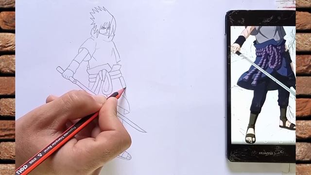 تعلم رسم ساسكي | كيف ترسم انمي | تعليم رسم الانمي خطوة بخطوة للمبتدئين | how to draw sasuke смотреть онлайн