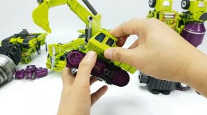Transformers Jinbao Green Devastator + Upgrade kit Combine Construction Vehicles Robot Toys