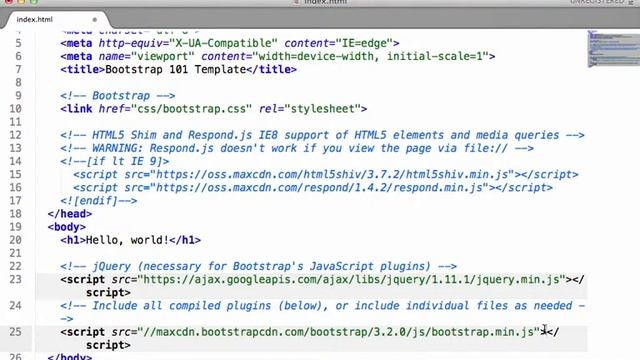 Twitter Bootstrap 3.x Simple Template смотреть онлайн
