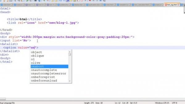 Datalist tag - html 10 tutorial | html complete course 2023