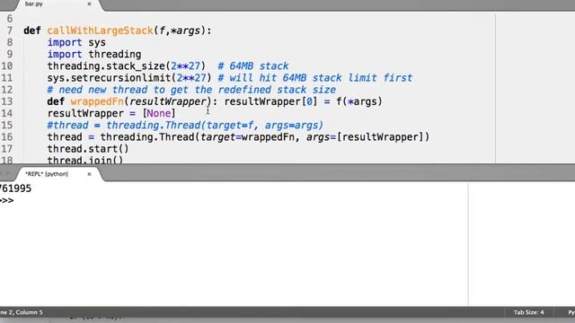 15 112 f15 recursion callWithLargeStack v1 смотреть онлайн