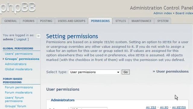 PHPBB3 - Managing phpBB group permissions смотреть онлайн