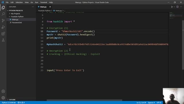 Cambodia (Khmer) Python Lesson 56 Encrypt&Decrypt (md5,sha1,sha256,sha512) смотреть онлайн