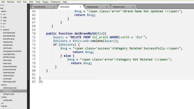 E-Commerce Website PHP OOP Bangla Tutorial (Delete Brand Name):Part-14 смотреть онлайн