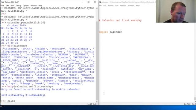 Python Basics Tutorial Calendar Set First Week Day Function смотреть онлайн