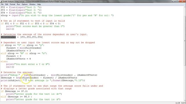 Python Grade Analyzer Using Lists смотреть онлайн