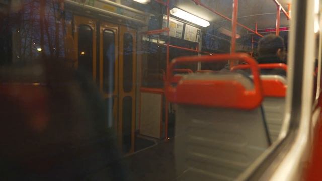 Czech Republic, Ostrava, Tram 3 Night Ride From Vítkovice Mírové Náměstí To Kotva