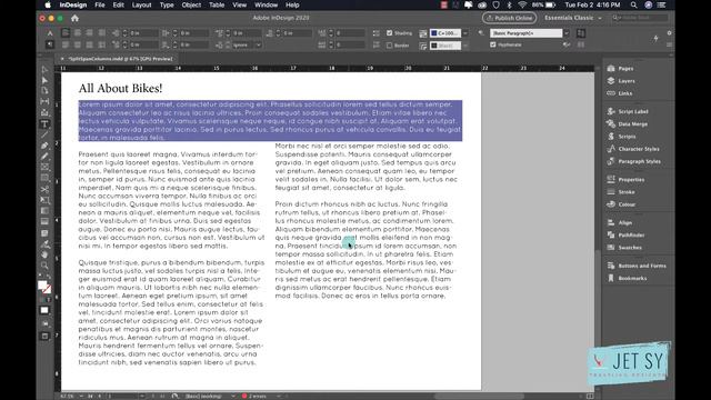 How To Make Paragraphs Span 2 Columns In Adobe InDesign | Split & Span within Text смотреть онлайн