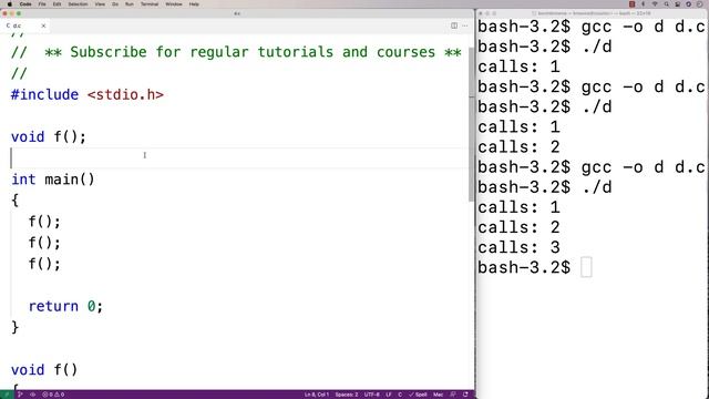 Static Local Variables | C Programming Tutorial смотреть онлайн