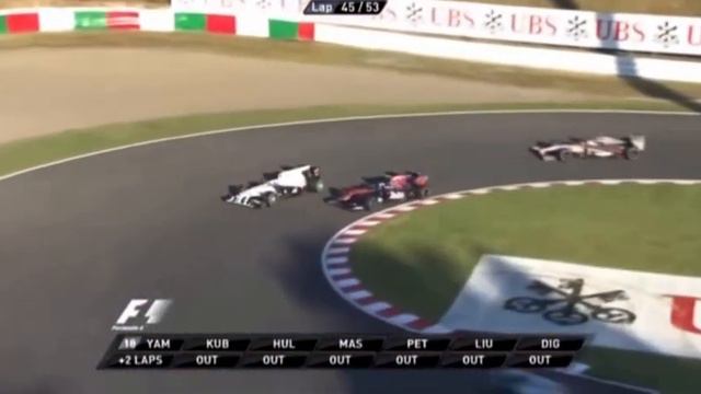 Kamui Kobayashi "outside-pass" at Suzuka hairpin… смотреть онлайн