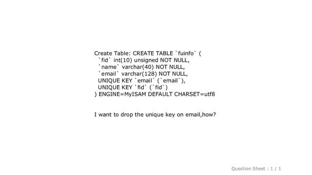 MySQL : How to drop unique in MySQL? смотреть онлайн