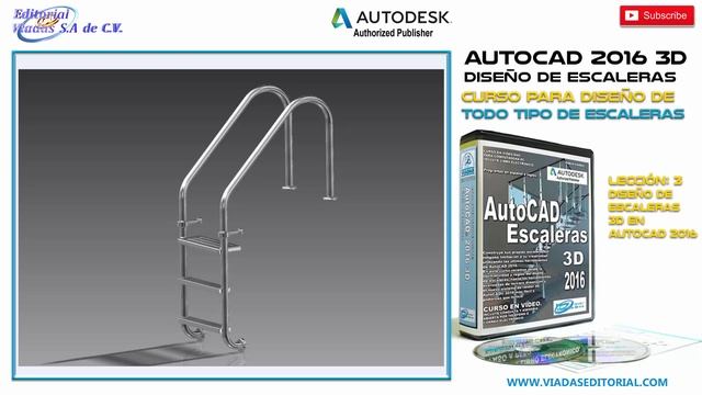 Autocad 2016 3D Curso | Tutorial para Diseño de Escaleras Leccion 3: Diseño de Escaleras 3D смотреть онлайн