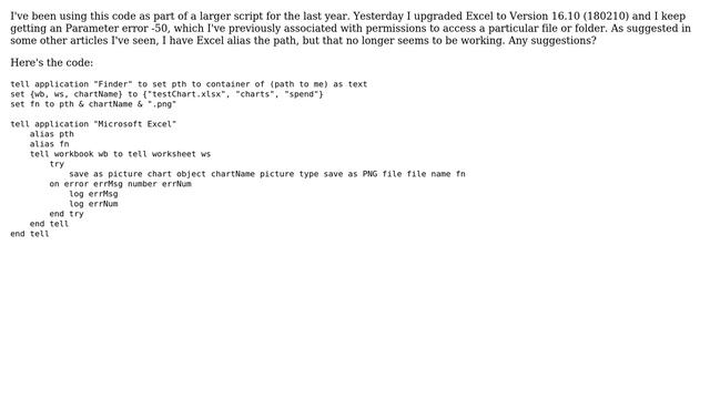 Apple: AppleScript to Save Excel Chart as PNG Broken after Recent Update смотреть онлайн