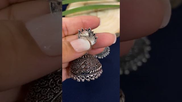 Genka Antique Silver Lotus Jhumki | Trendy Oxidised Jhumkas | Swabhimann Jwellery смотреть онлайн