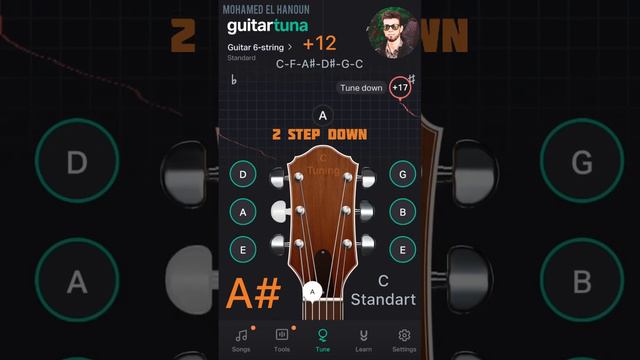 C Standard Tuning ( C-F-A♯-D♯-G-C ) - Using GuitarTuna Free смотреть онлайн