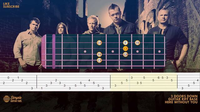 3 Doors Down - Here Without You - Riff Guitar Tab смотреть онлайн