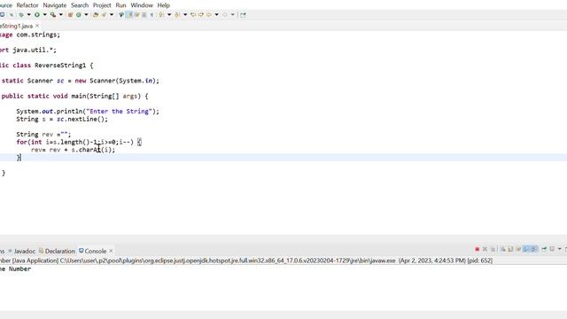 String Reverse - Java смотреть онлайн