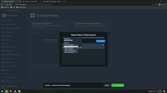 Discord Dropdown style Ticket Support System 2023 | Sapphire Bot x Ticket Tool смотреть онлайн