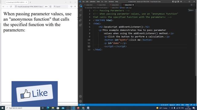 Passing Parameters JavaScript смотреть онлайн