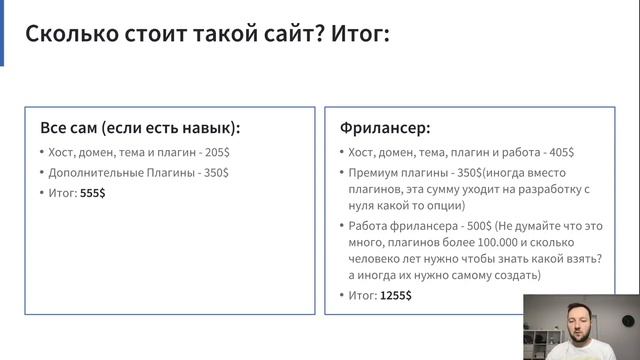 Сколько стоит сайт на WordPress? / How much cost a WordPress Site? смотреть онлайн