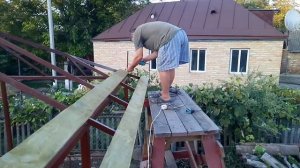 Самая простая обрешетка шатровая крыша "4-х скатная крыша на беседку"