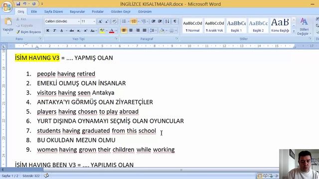 İNGİLİZCE KISALTMALAR Having V3, to V1, Ving смотреть онлайн