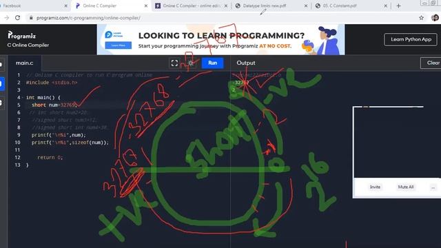 Data type Range for 64 bit Computer in C Programming смотреть онлайн