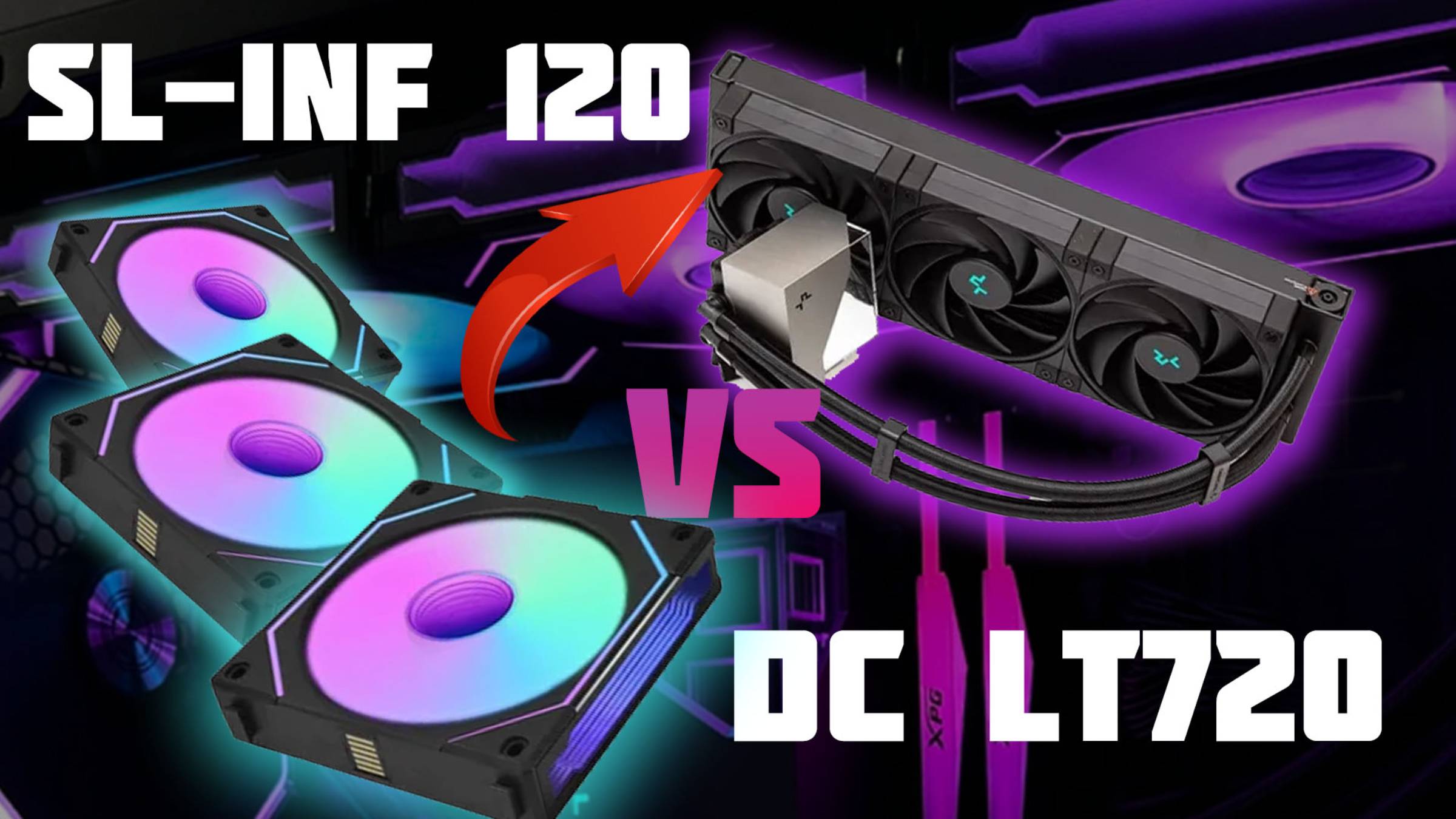 DeepCool LT720 меняем стоковые вертушки на Lian Li SL120 смотреть онлайн