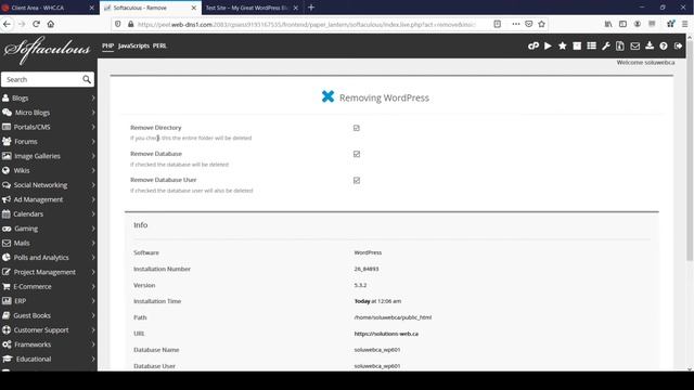 How to Uninstall WordPress with Softaculous смотреть онлайн