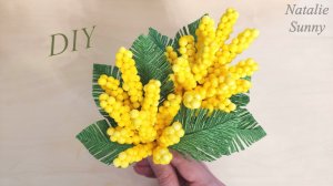 Мимоза своими руками /  Ветка мимозы к 8 марта / DIY
