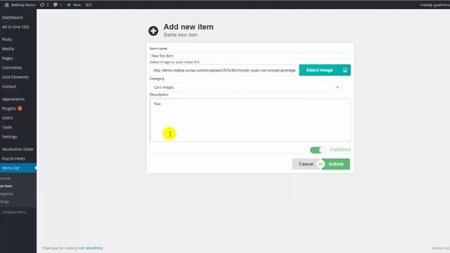WebTop Photo and Video Battle Wordpress Plugin Add new item смотреть онлайн