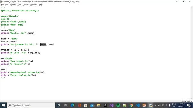 Learning Python in Tamil | Part-25 | String Formatting using % operator смотреть онлайн