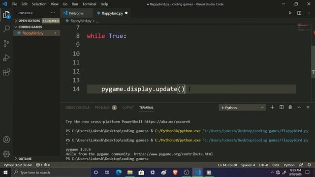 #2 FlappyBirdGame:: Display Surfaces & FPS in Pygame || GameDevelopment Tutorials || CodingAnna смотреть онлайн
