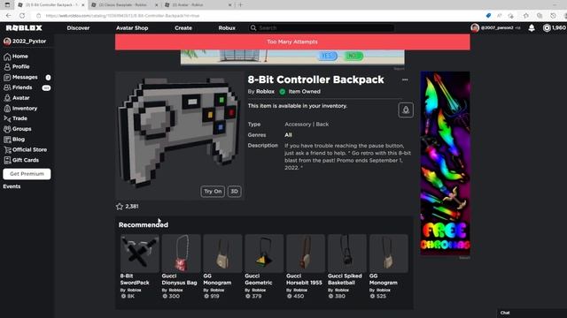 (FREE ITEM!) How to get the 8-Bit Controller Backpack on ROBLOX смотреть онлайн