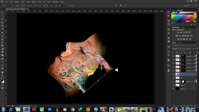 How to use Photoshop basic Brush Tool Style on face 2016 Lesson 18, រៀកាតរូបភាព смотреть онлайн