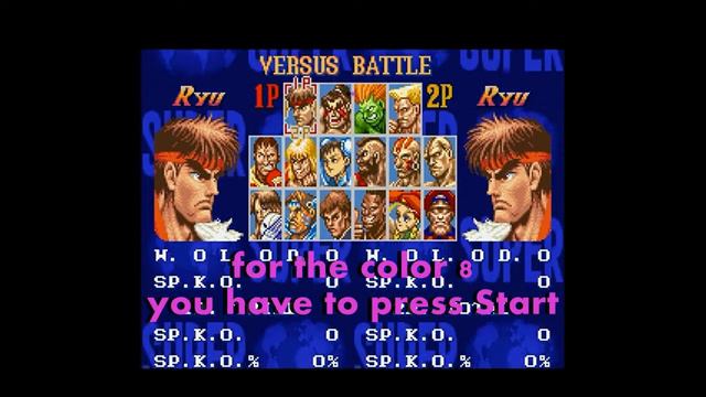 SNES Super Street Fighter 2 Cheat Other Colors for Fighter смотреть онлайн