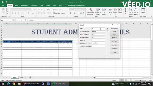 Student Admission Detail || Admission Detail Excel Sheet || смотреть онлайн