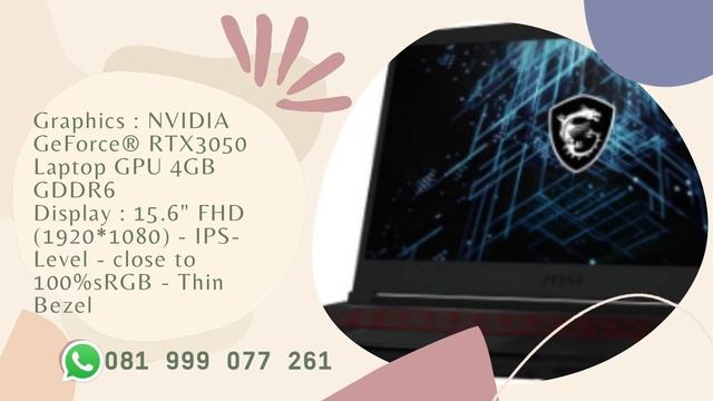 Harga Dan Spec MSI GF63 10UC 9S7 16R512 653 Core i7 10750H 8GB 512GB RTX 3050 W10 BLK #short смотреть онлайн