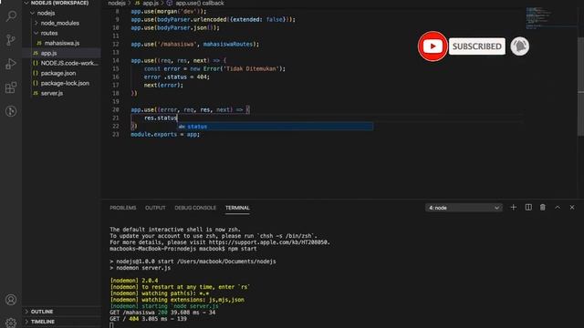 TUTORIAL NODEJS #5 - Handling Error & Instal MySQL смотреть онлайн