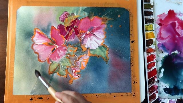 Акварель: Розовые цветы. Часть 2-я. смотреть онлайн