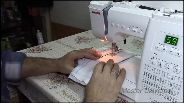 Декоративные строчки,совмещение рисунка на швейной машинке Janome.Часть 13.Видео №20. смотреть онлайн