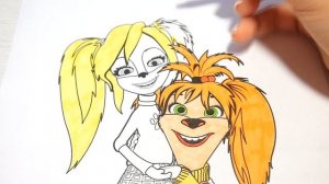 Барбоскины Роза и Лиза Интересная раскраска  Barboskiny Rosa and Liza Interesting coloring