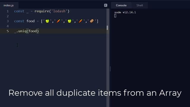 Remove all duplicate items in an Array using Lodash смотреть онлайн