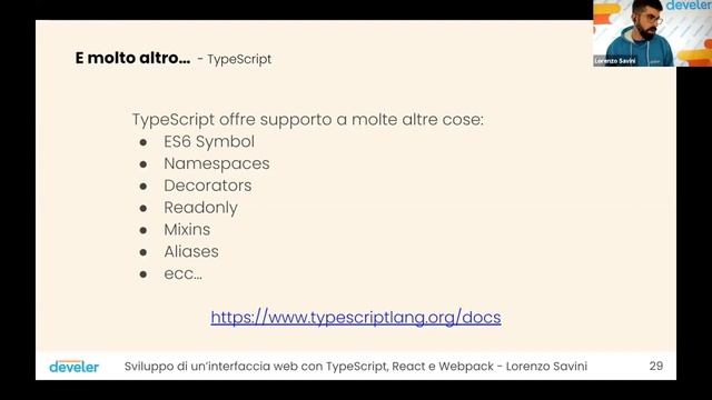 Sviluppo di un’interfaccia web con TypeScript, React e Webpack - Lorenzo Savini смотреть онлайн