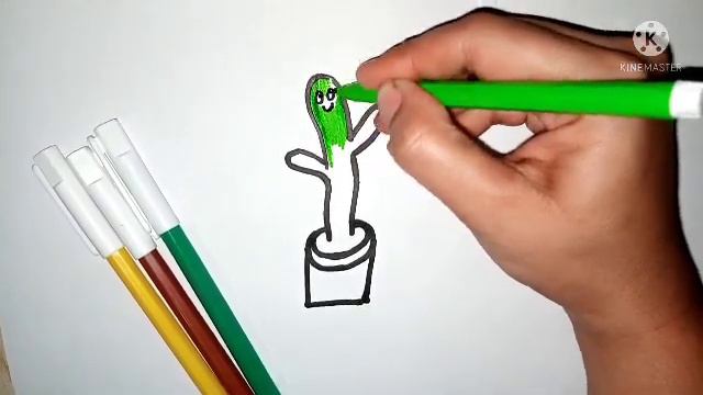 draw a dancing cactus in a simple way смотреть онлайн