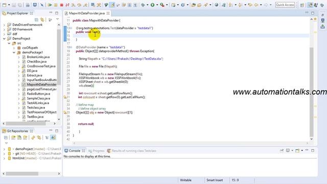 Selenium Video - Hashmap with TestNG Dataprovider for Data Driven Testing in Selenium WebDriver смотреть онлайн
