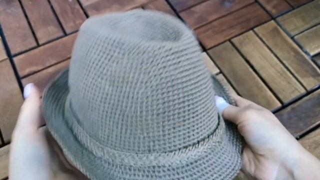 Вязаная шляпа-федора из льна. смотреть онлайн