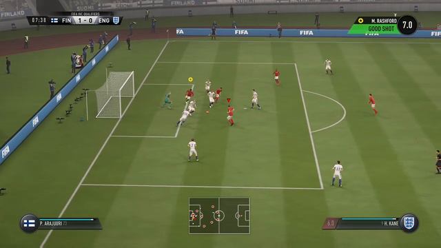 Rashford evades defenders, shoots, hits post and finally Kane scores from rebound смотреть онлайн