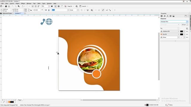 CorelDraw Tutorial | How to Create Burger Instagram post in CorelDraw смотреть онлайн