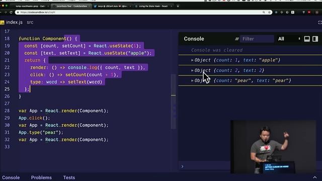 Can Swyx recreate React Hooks and useState in under 30 min? - JSConf.Asia смотреть онлайн